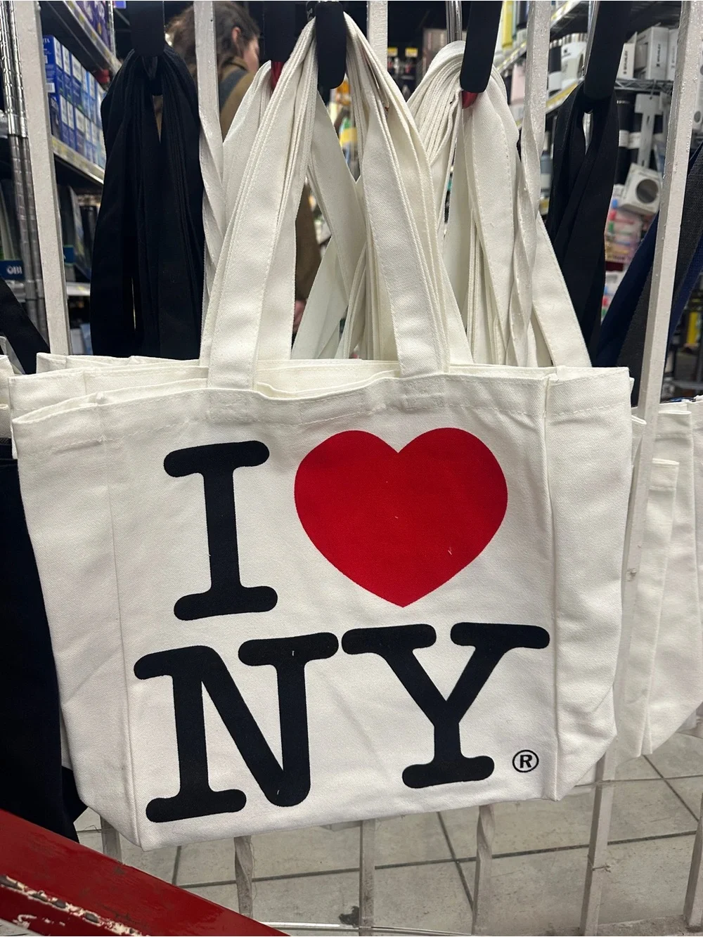 I ♥ NY White Canvas Tote Bag with Tag